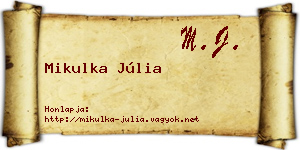 Mikulka Júlia névjegykártya