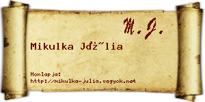 Mikulka Júlia névjegykártya